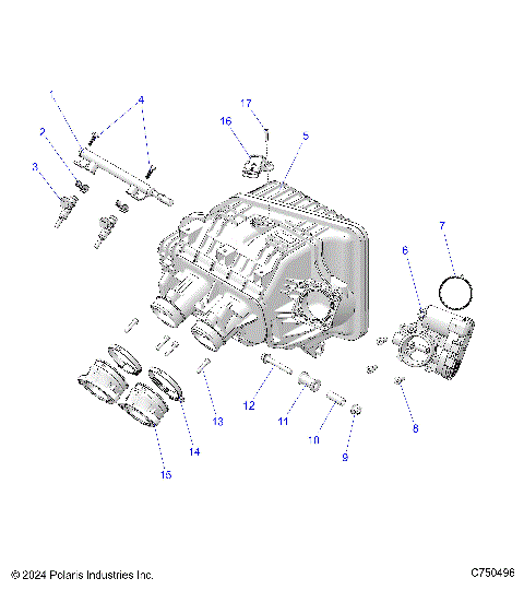 ENGINE, INTAKE MANIFOLD, THROTTLE BODY, FUEL RAIL - Z25NEB99A4/B4 (C750496)