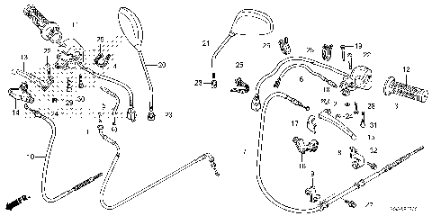 HANDLE LEVER@SWITCH@CABLE
