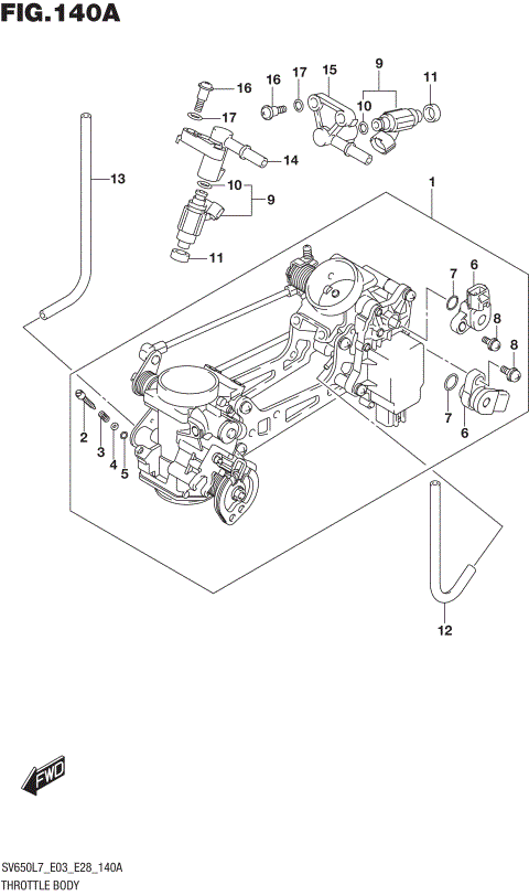 THROTTLE BODY (SV650L7 E03)