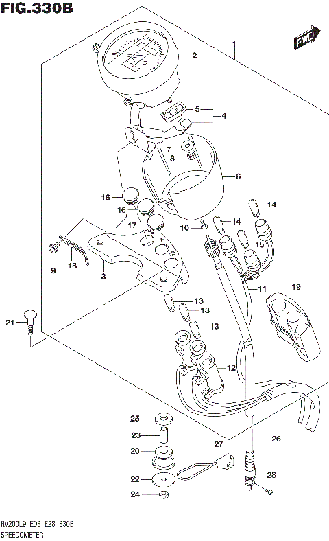 SPEEDOMETER (RV200L9 E28)