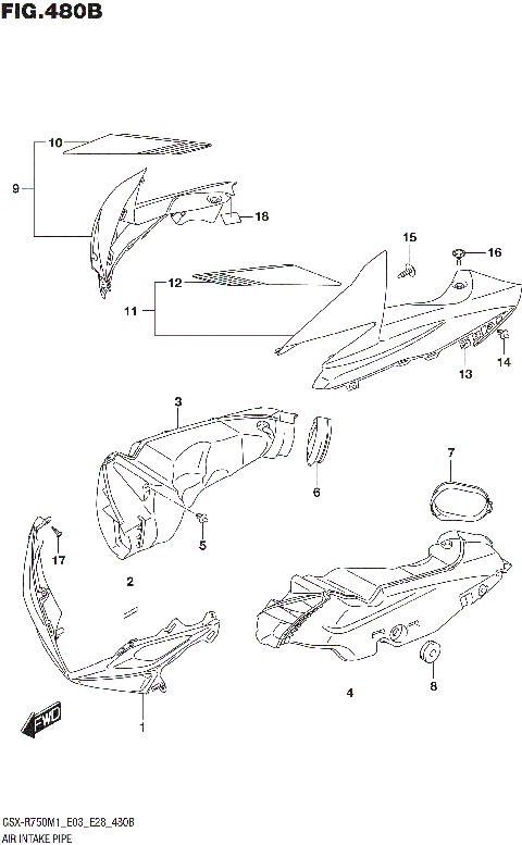 AIR INTAKE PIPE (GSX-R750)