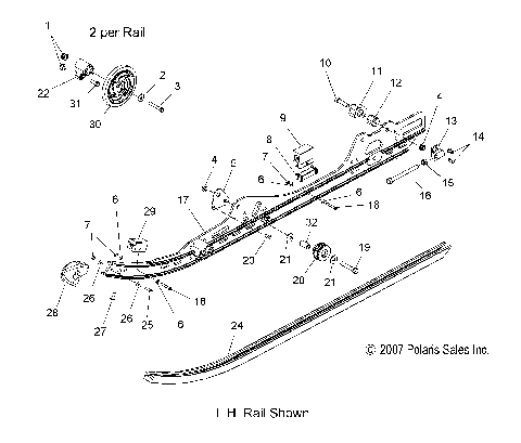 SUSPENSION, RAIL ASM. (IQ)(IQ DRAGON) - S08PB6/PB7/PP6/PP7 ALL OPTIONS (49SNOWSUSPRAIL08IQCFI)
