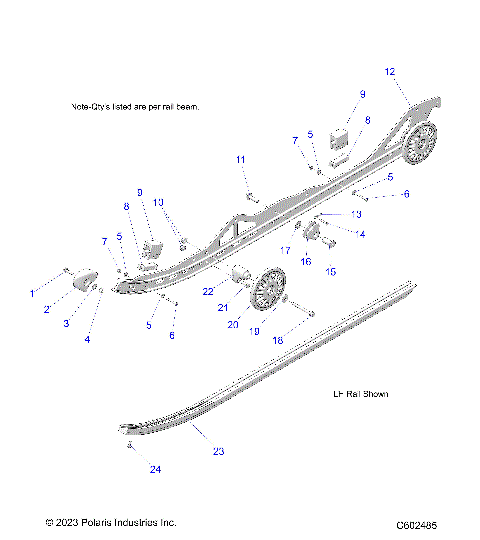 SUSPENSION, RAIL BEAMS, LH/RH - S25CFF5TSL (C602485)