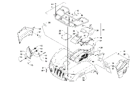 FRONT RACK, BODY PANEL, AND HEADLIGHT ASSEMBLIES [300990]