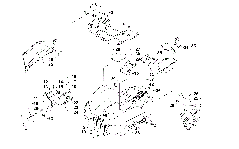 FRONT RACK, BODY PANEL, AND HEADLIGHT ASSEMBLIES [99964]