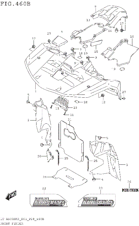 FRONT FENDER (LT-A500XPM3 P28)