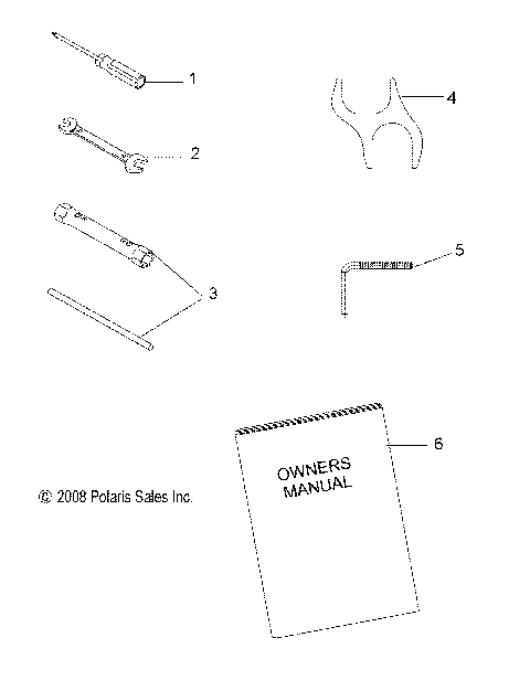 TOOLS, TOOL KIT and OWNERS MANUAL - S09NJ5BS/BSF/BSL/BE (49SNOWTOOL09TRAIL)
