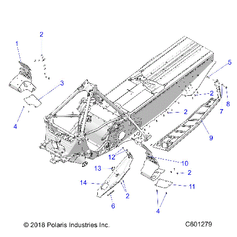 CHASSIS, CLUTCH GUARD/FOOTRESTS/RUNNING BOARDS - S21EDE6PS (C601279)