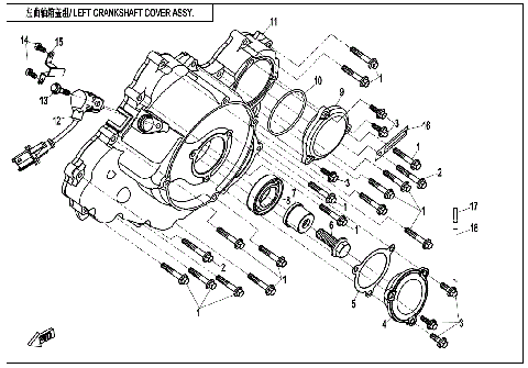 LEFT CRANKCASE COVER ASSY.