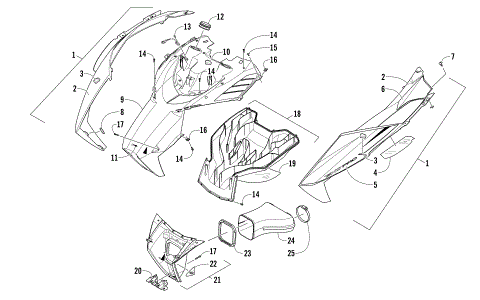 HOOD AND AIR INTAKE ASSEMBLY