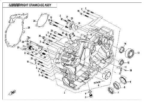 RIGHT CRANKCASE ASSY
