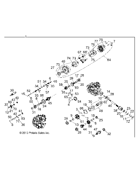 DRIVE TRAIN, MAIN GEARCASE INTERNALS 1 - R16B1PD1AA/2P (49BRUTUSGCMNINTL13)