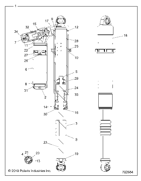 SUSPENSION, FRONT SHOCK INTERNALS - Z21P4L92AL/AT/BL/BT (702654)