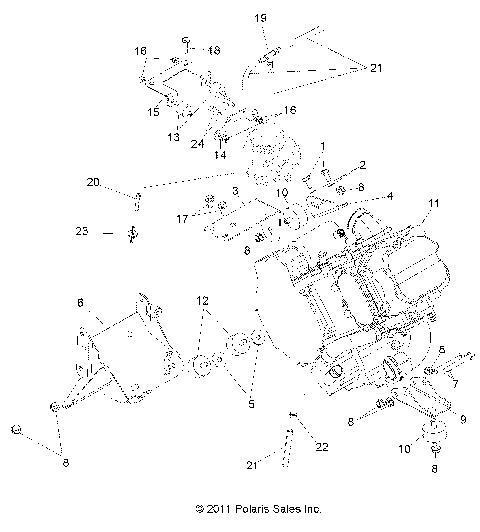 ENGINE, MOUNTING - R12RH45AG/AH/AR (49RGRENGINEMTG12400)