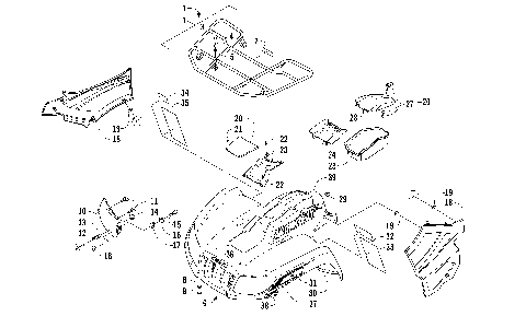 FRONT RACK, BODY PANEL, AND HEADLIGHT ASSEMBLIES [97862]