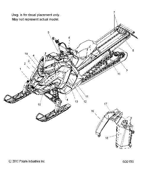 BODY, DECAL, SNOW CHECK, BLUE/BLK, BLK/BLK BLUE OPT. - S16EL8PE/PS (600100)