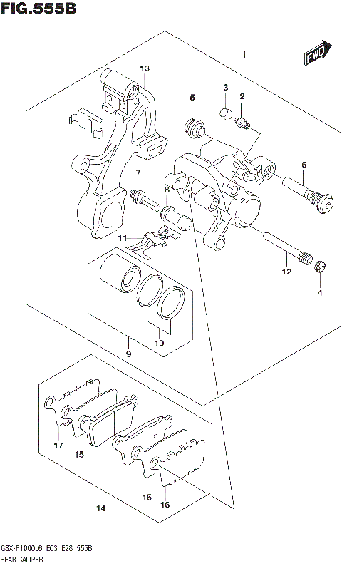 REAR CALIPER (GSX-R1000L6 E28)