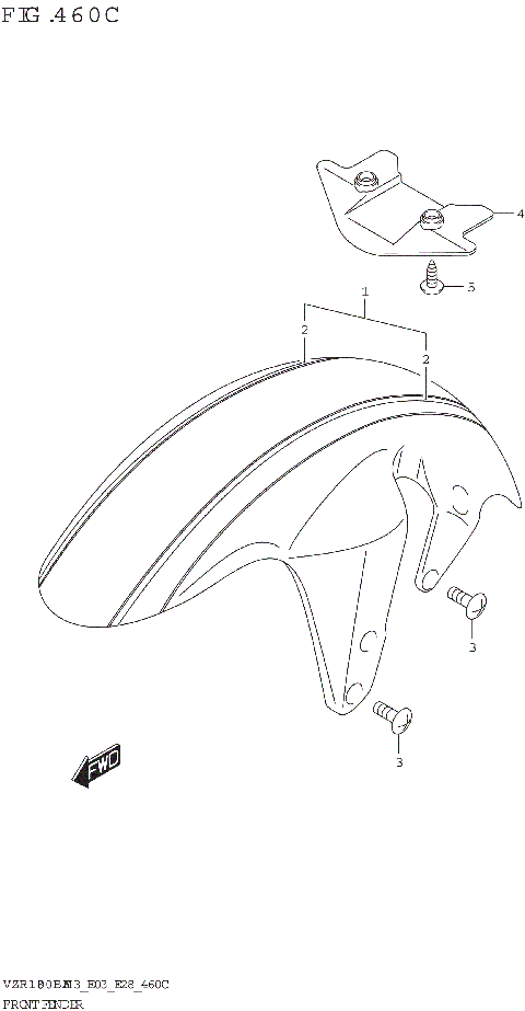 FRONT FENDER (SEE NOTE 1)(2)