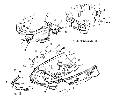 BODY, NOSEPAN ASM. and FRONT BUMPER - S08NJ5BS/BE/BSA/BSF (49SNOWNOSEPAN08TRLRMK)