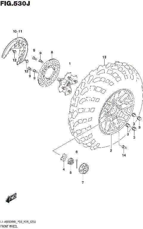 FRONT WHEEL (LT-A500XPZM0 P33)