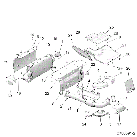 ENGINE, EXHAUST SYSTEM - Z21P4E92AE/AN/BE/BN/L92AL/AT/BL/BT (C700391-2)