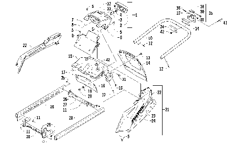 REAR BUMPER, HITCH, RACK RAIL, SNOWFLAP, AND TAILLIGHT ASSEMBLY [91341]