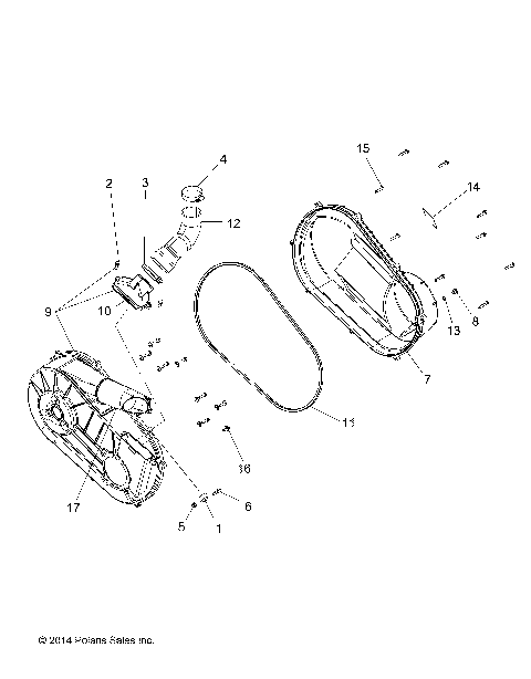 DRIVE TRAIN, CLUTCH COVER and DUCTING - R15RMA57AA/AR/AC/LA/EAZ/H57AR (49RGRCLUTCHCVR15570)