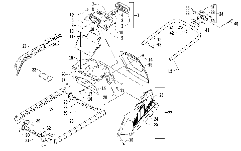 REAR BUMPER, RACK RAIL, SNOWFLAP, AND TAILLIGHT ASSEMBLY [99359]