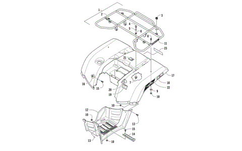 REAR RACK, BODY PANEL, AND FOOTWELL ASSEMBLIES