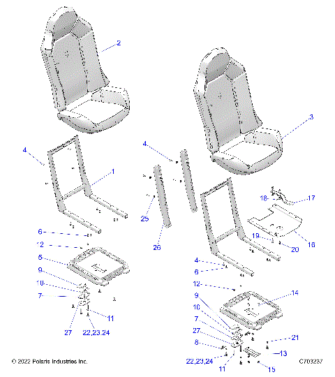 BODY, SEAT ASM. AND SLIDER - Z23N4E99NR (C703237)