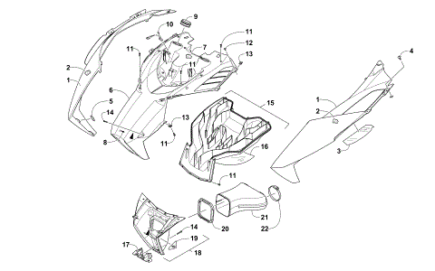 HOOD AND AIR INTAKE ASSEMBLY