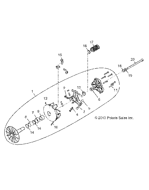 DRIVE TRAIN, PRIMARY CLUTCH - Z15VFE99AT/AV/AP (49RGRCLUTCHDRV14RZR1000)