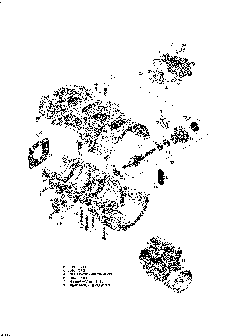 01- Crankcase And Water Pump - 600 E-TEC