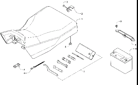 SEAT, BATTERY, AND TOOL KIT ASSEMBLIES [302191]