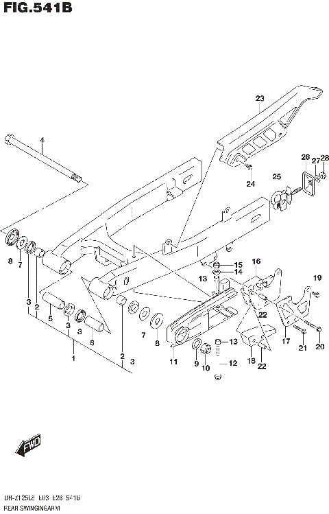 REAR SWINGINGARM (DR-Z125LL8 E03)
