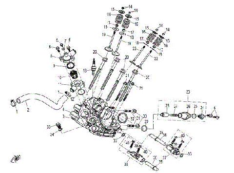 CYL HEAD NO.2 ASSY  (TRANSMISSION END)