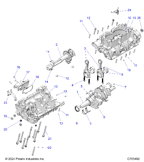 ENGINE, CRANKCASE AND CRANKSHAFT - Z25NEB99A4/B4 (C750492)