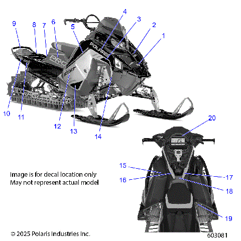 BODY, DECAL, MATTE LIGHT BLU MET. SIDE PANEL W/LIME ACCENT - S26TFM8MS (603080)