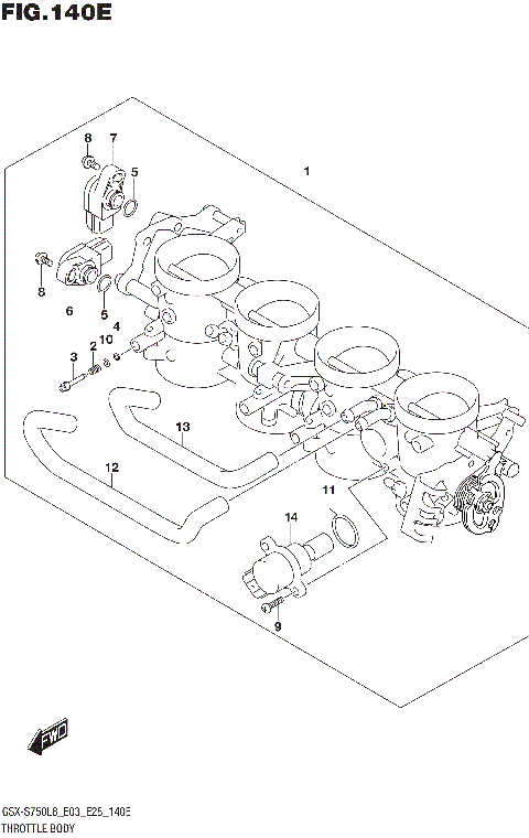 THROTTLE BODY (GSX-S750AL8 E28)