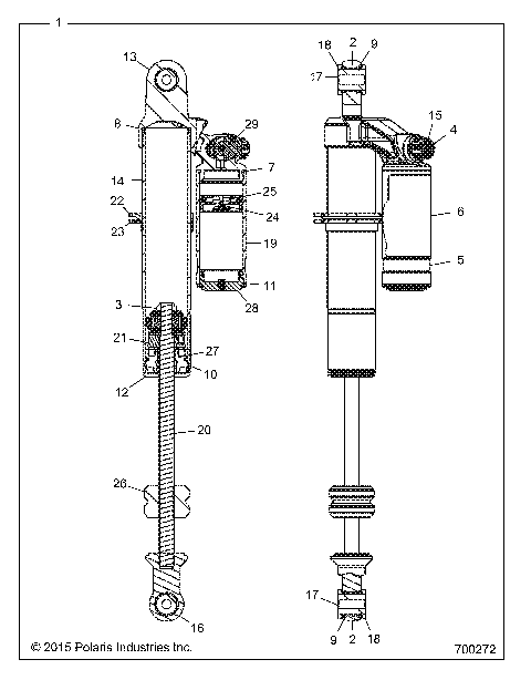 SUSPENSION, REAR SHOCK INTERNALS - Z16VBE99AK/AW/AB (700272)