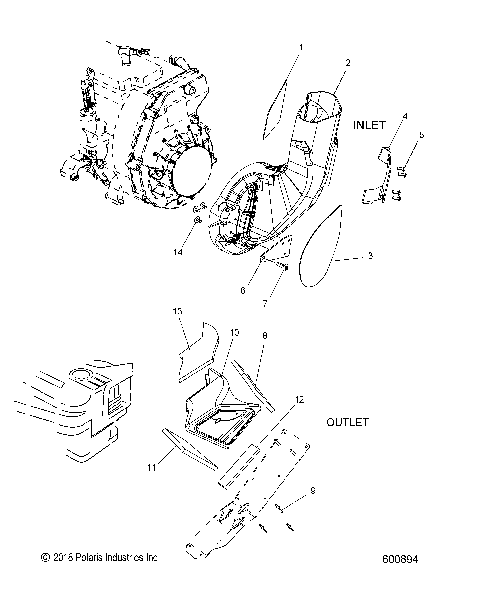 ENGINE, AIR INLET and OUTLET DUCTS - S21CBU5BSL (600894)