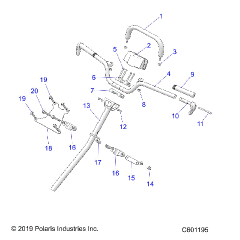 STEERING, HANDLEBAR, STEERING POST - S20CEU5BSA/BSL/BEL (C601195)