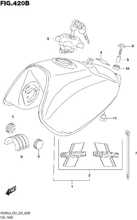 FUEL TANK (RV200L8 E28)