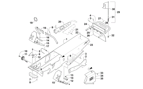 CHASSIS, FOOTREST, AND REAR BUMPER ASSEMBLY