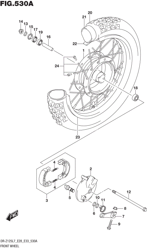 FRONT WHEEL (DR-Z125 E28)