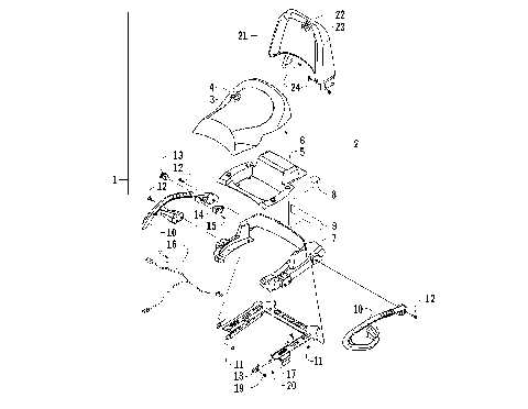 PASSENGER SEAT AND BACKREST ASSEMBLY [90381]