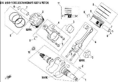 CRANKSHAFT ASSY AND PISTON