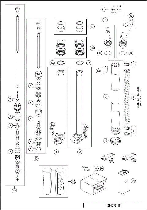 FRONT FORK DISASSEMBLED