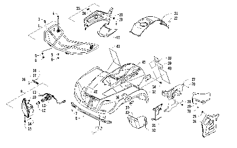 FRONT RACK, BODY PANEL, AND HEADLIGHT ASSEMBLIES [98359]