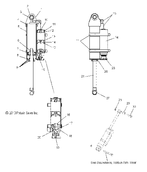 SUSPENSION, SHOCK, REAR TRACK - S12MX6JSA/JEA (49SNOWSHOCKIFS7043729)